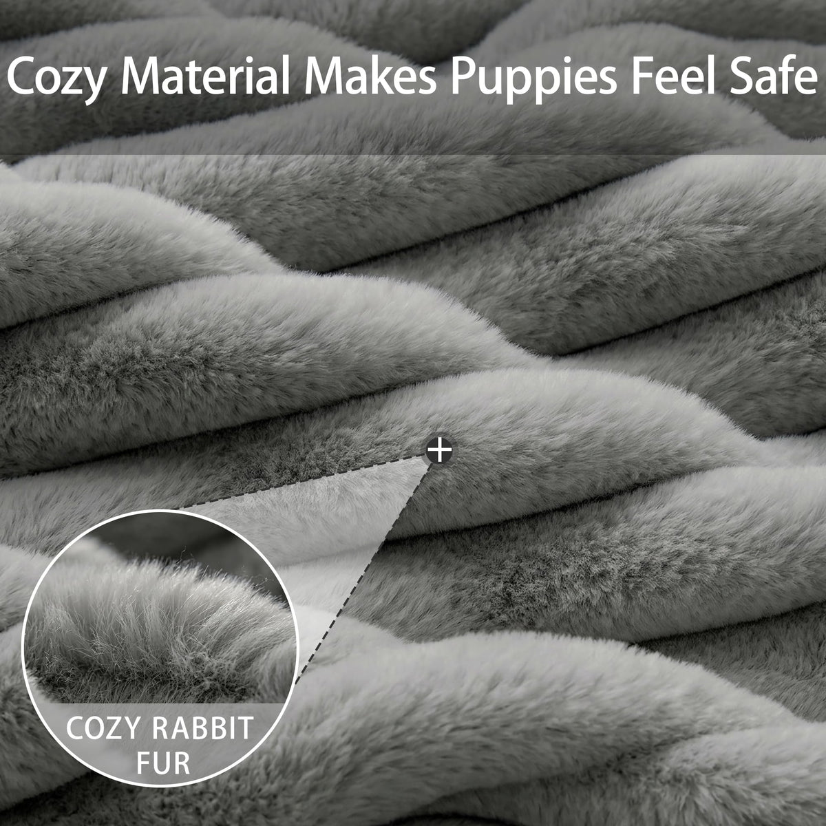 Dark grey ribbed bolster dog bed
