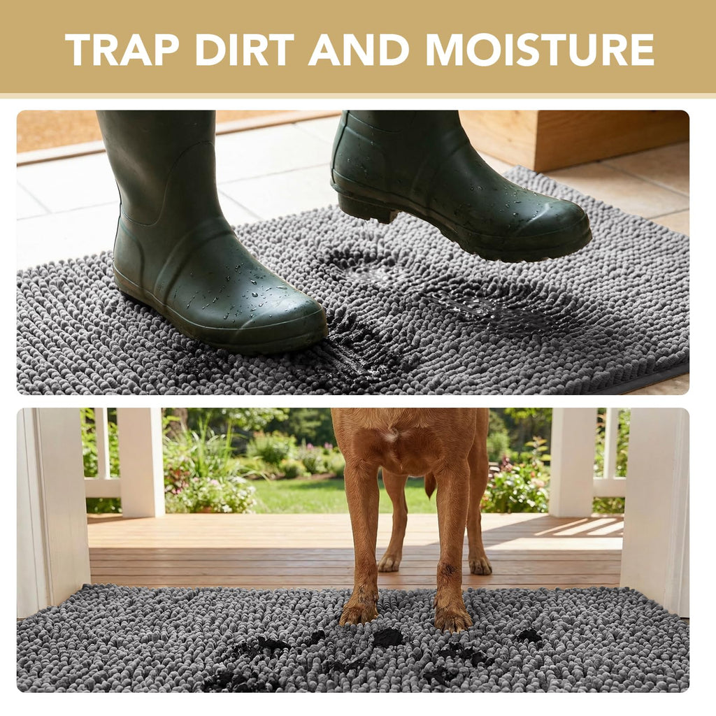 Non-slip dog door mat backing