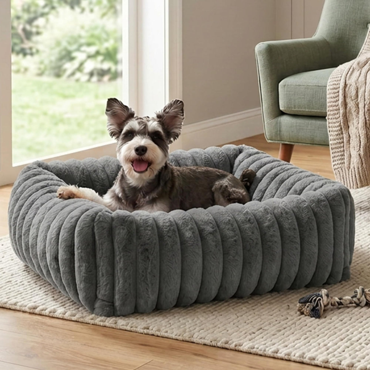 Dog resting in the NestRest bolster bed