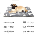 Grey bone-pattern reversible fleece dog mat