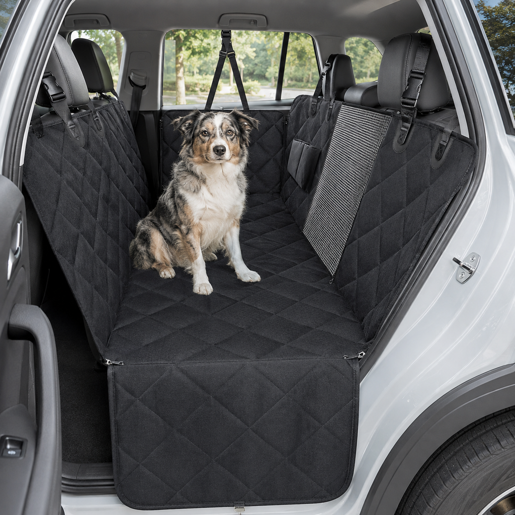 RoadGuard Waterproof Dog Car Hammock installed in a modern SUV